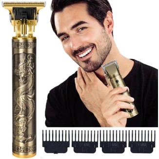 Metal Body Vintage T9 Hair Trimmer for Men – Professional USB Rechargeable Beard & Hair Cutting Machine | Precision Shaver with Powerful Motor