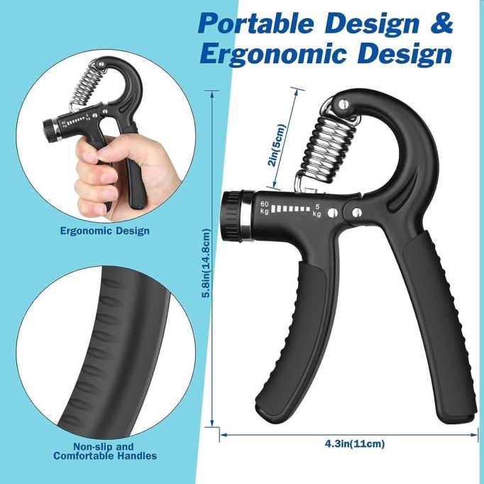 Adjustable Hand Grip Power Exerciser Forearm Wrist Strengthener Gripper 60-kg