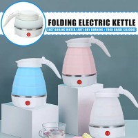 Fast Water Boiling 600 Ml Portable Kettle Travel Kettle Foods Boils Quickly Silicone Small Collapsible Foldable Electric Sports Bottle (Random Color)
