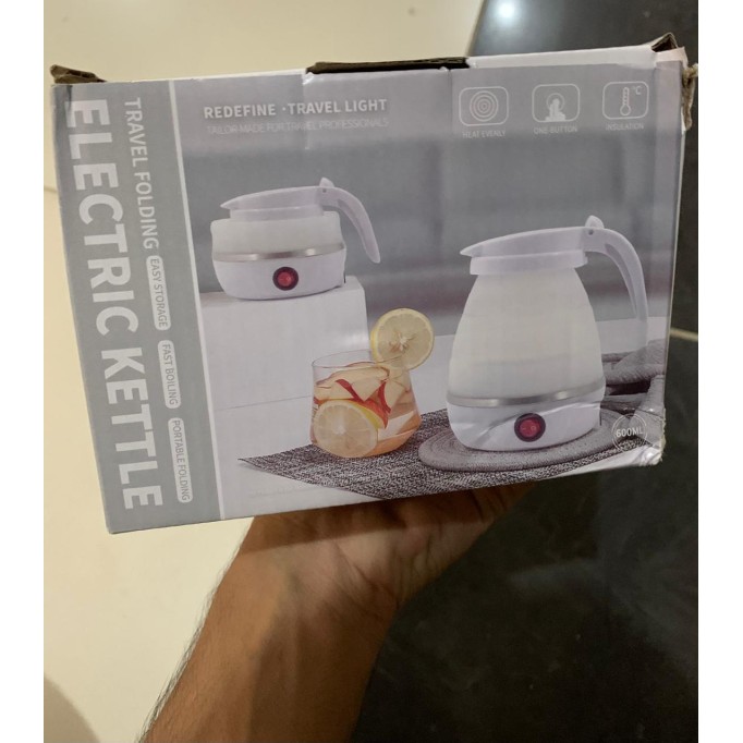 Fast Water Boiling 600 Ml Portable Kettle Travel Kettle Foods Boils Quickly Silicone Small Collapsible Foldable Electric Sports Bottle (Random Color)