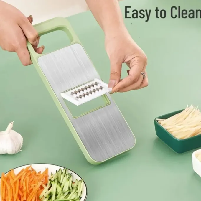 5-in-1 Multi-Functional Vegetable Slicer & Grater – Adjustable Mandoline Cutter with Interchangeable Blades for Kitchen, Fruits & Vegetables