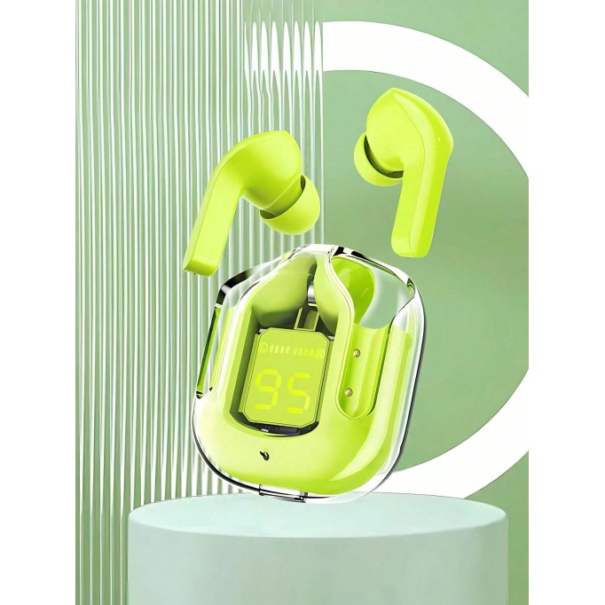 Air 31 Earbuds Wireless Earbuds With Crystal Transparent Case With Type-C Charging | Earbuds Bluetooth 5.3 - With Pouch - Random Color