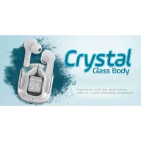 Air 31 Earbuds Wireless Earbuds With Crystal Transparent Case With Type-C Charging | Earbuds Bluetooth 5.3 - With Pouch - Random Color