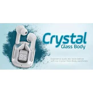 Air 31 Earbuds Wireless Earbuds With Crystal Transparent Case With Type-C Charging | Earbuds Bluetooth 5.3 - With Pouch - Random Color