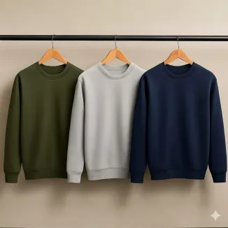 Bundle of 3 Decent Plain Sweatshirts for Men
