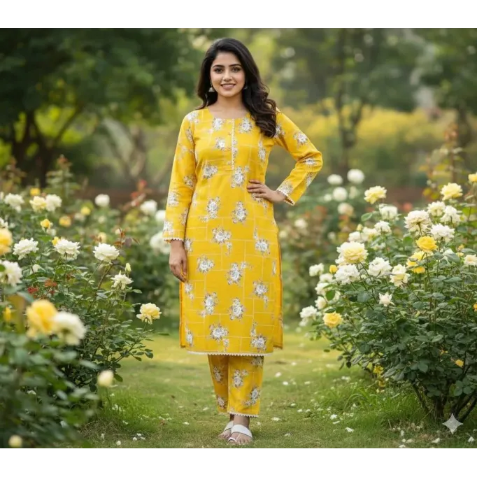 Stylish Women's Stitched Printed Shirt And Trouser in Crystal Wool - 2 Pcs Set