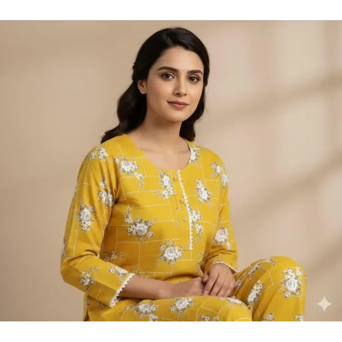 Stylish Women's Stitched Printed Shirt And Trouser in Crystal Wool - 2 Pcs Set