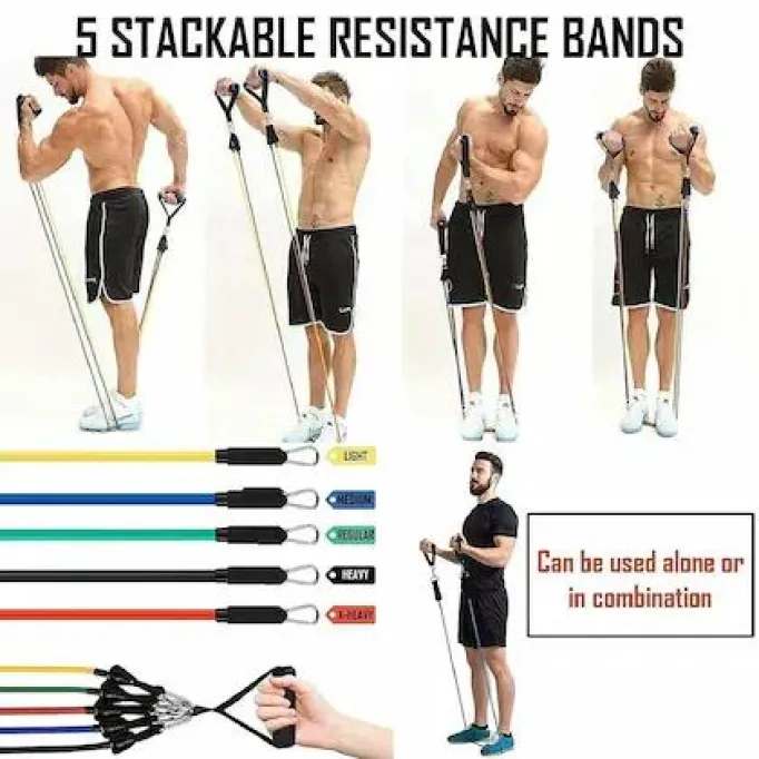 Resistance Bands Set – Home Workout, Fitness & Strength Training Kit