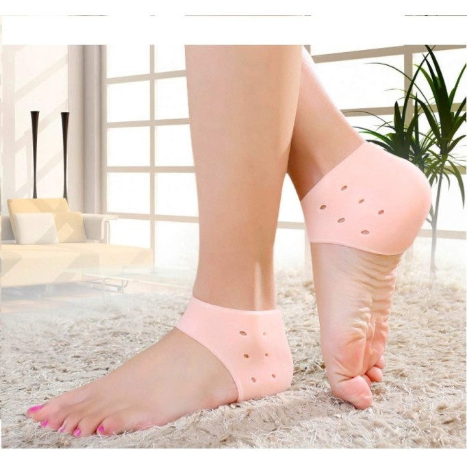 Silicone Heel Protector Sleeve for Cracked Heels & Pain Relief – Breathable & Cushioned Support