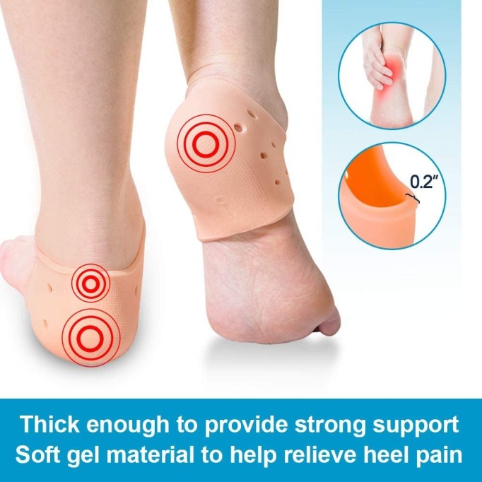 Silicone Heel Protector Sleeve for Cracked Heels & Pain Relief – Breathable & Cushioned Support